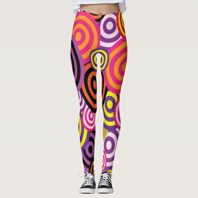 Leggings Cercles Abstraits (Devant)