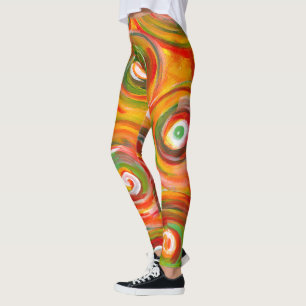 Leggings Cercles chauds et torsades Abstraits originaux