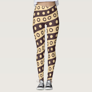 Leggings Cercles Chocolat beige Motif minimal