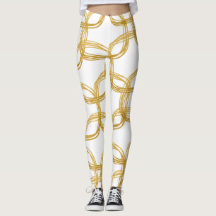 Leggings Cercles Gribouillis Dorés Moderne Chic Choisissez 