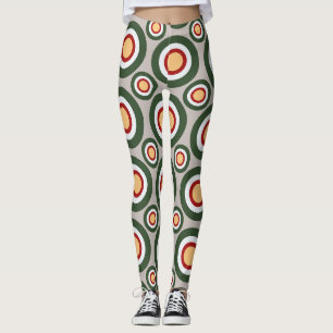 Leggings Cercles gris vert Motif minimal