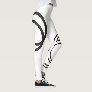 Leggings Cercles intersectés créatifs noirs monochromes