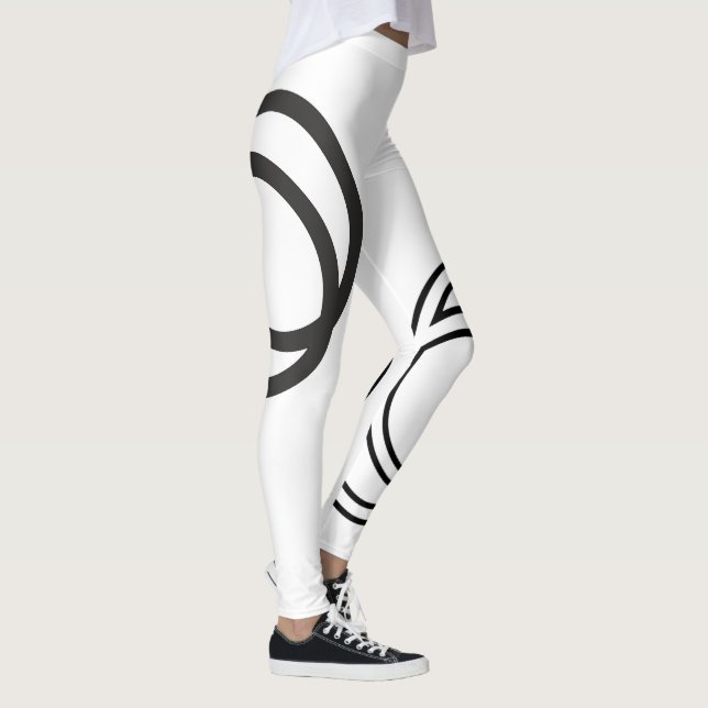 Leggings Cercles intersectés créatifs noirs monochromes (Droite)