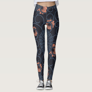 Leggings Cercles ornementés foncés Vintage sans joint
