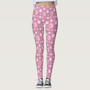 Leggings Cercles Pointillés en rose