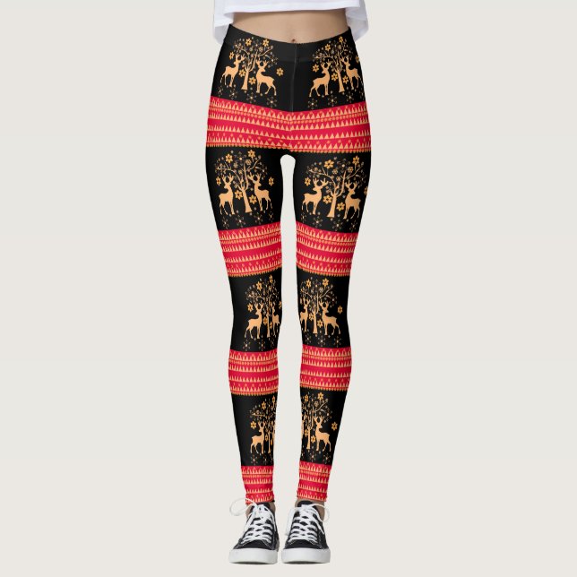 Leggings Cerf de Noël (Devant)