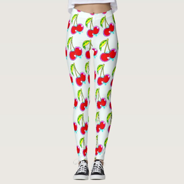 Leggings cerise rouge blanc (Devant)