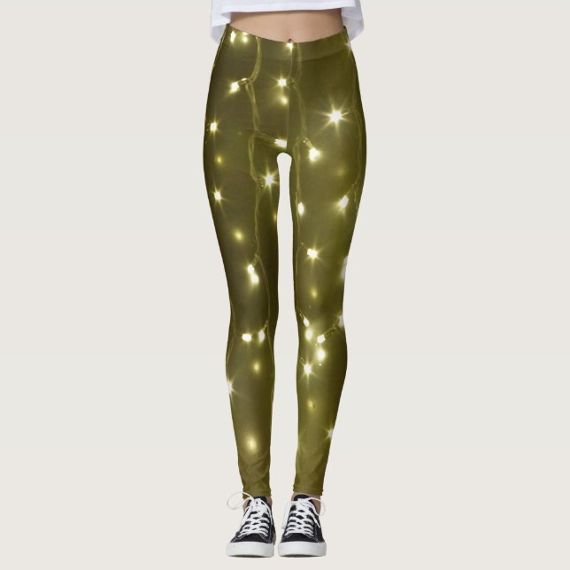 Leggings Chaîne dorée étincelante de lumières Leger (Devant)