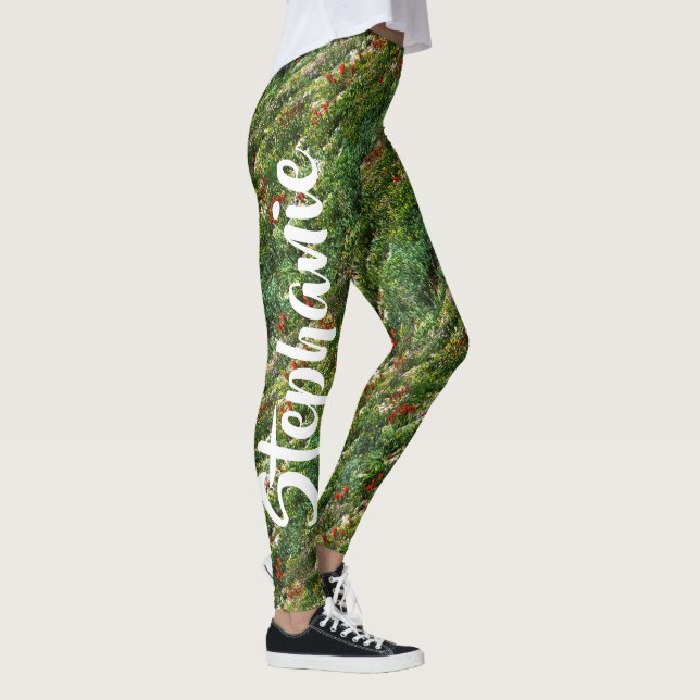 Leggings Champ de fleurs, Nom personnalisé (Droite)