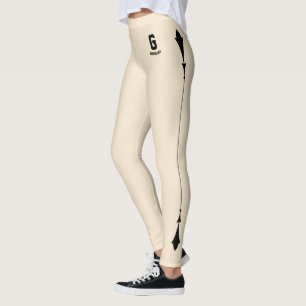Leggings Champagne Personnalisé Or Noir Accents Monogramme