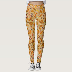 Leggings Champignons forestiers et flore d'automne sur l'oc