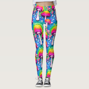 Leggings Champignons mignons colorés Motif sans joint