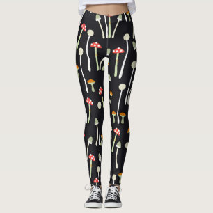 Leggings Champignons vintages d'automne design motif.