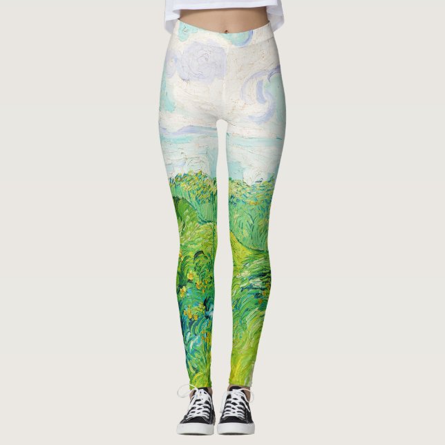 Leggings Champs de blé vert, Van Gogh (Devant)