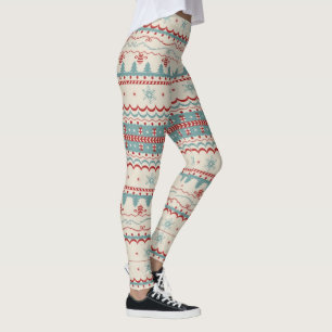 Leggings Chandail de Noël mignon Knit Vacances Nouvel An la