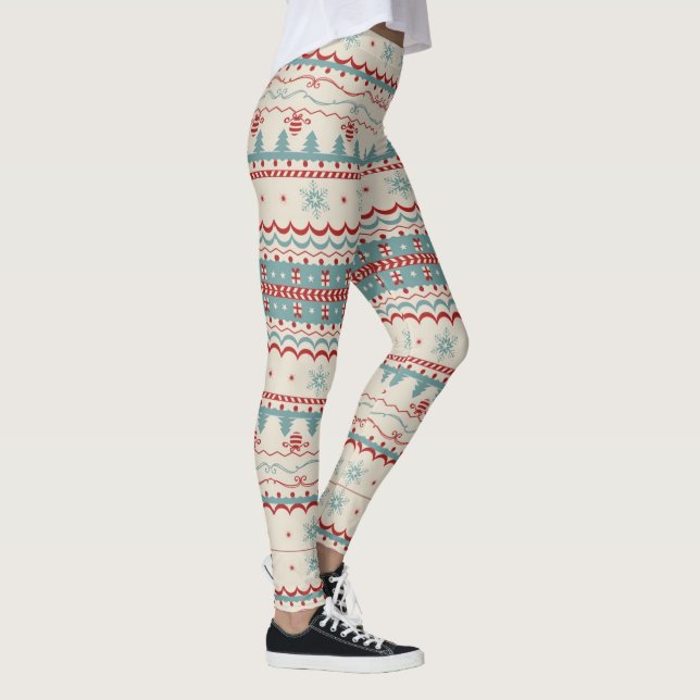 Leggings Chandail de Noël mignon Knit Vacances Nouvel An la (Droite)