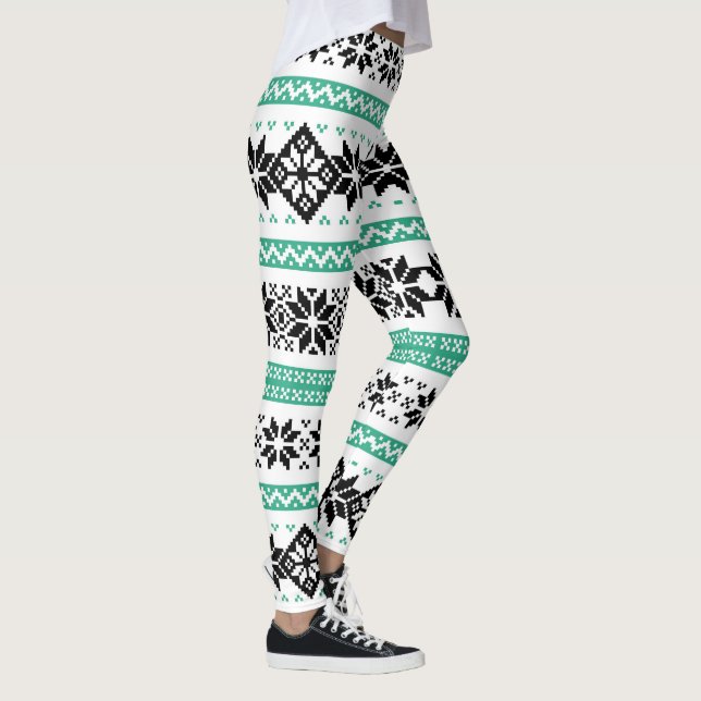Leggings Chandail de Noël motif Jalouettes de vacances (Droite)