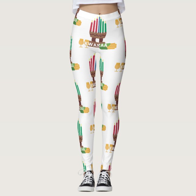 Leggings chandelles jolies kwanzaa (Devant)