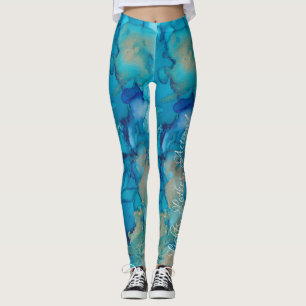 Leggings Chanukah Blue, Golds Design