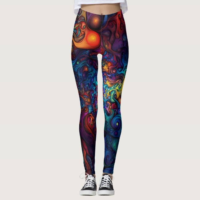 Leggings Chaos de couleur pour Yoga et Pilates (Devant)