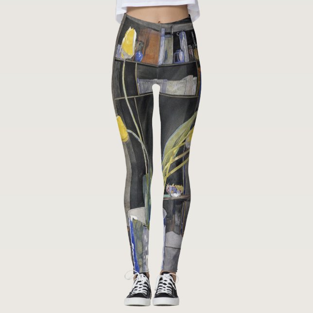Leggings Charles Rennie Mackintosh - Tulipes Jaunes (Devant)