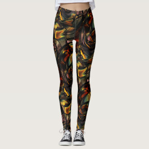 Leggings Charmante texture grainée, gaufrée vert doré