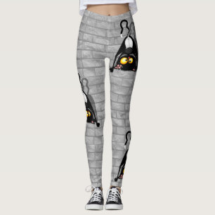 Leggings Chat à l'envers Personnage de dessin animé drôle