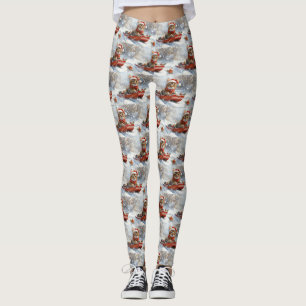 Leggings Chat Bengal dans un traîneau Laissez neige Noël