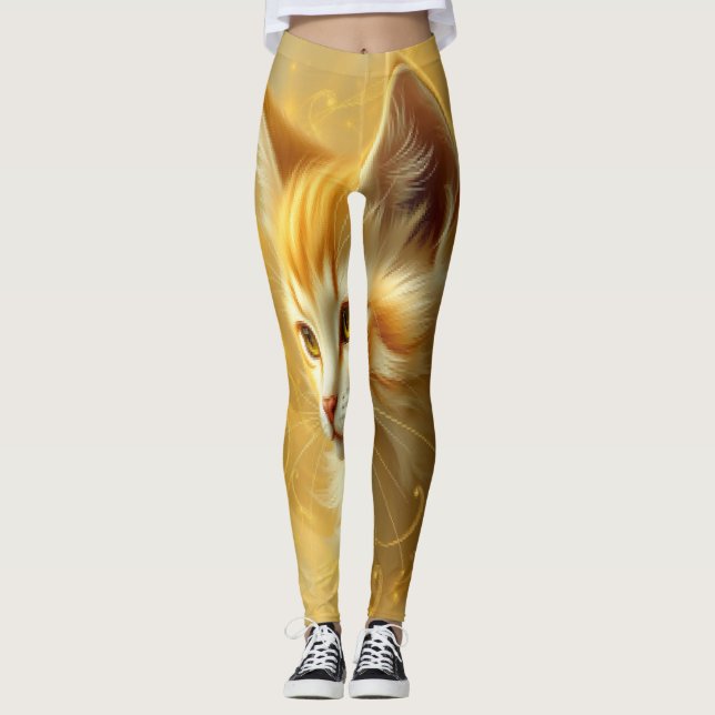 Leggings Chat doré  (Devant)