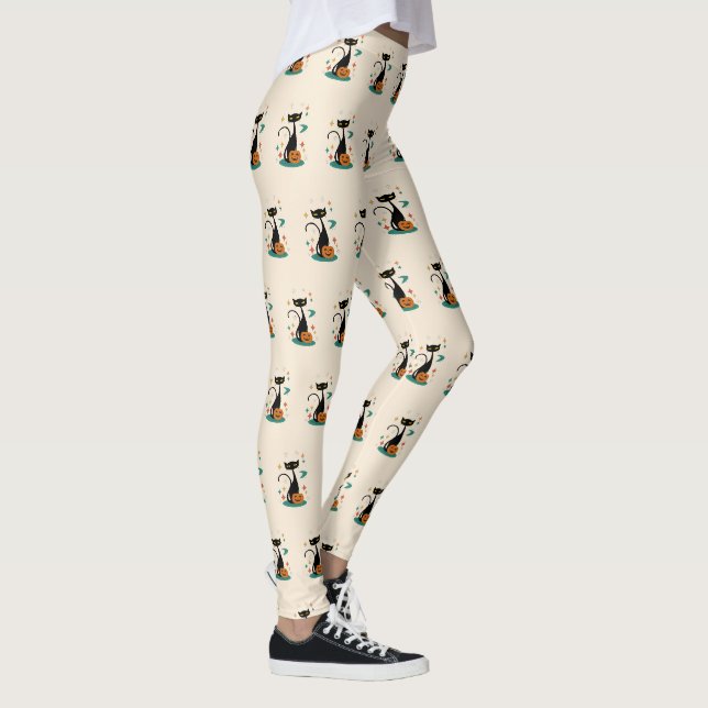 Leggings Chat noir du milieu du siècle d'Halloween (Droite)