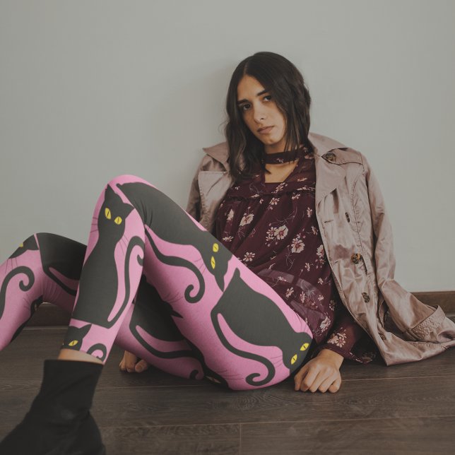 LEGGINGS CHAT NOIR & PINK YOGA PANTS (Créateur téléchargé)