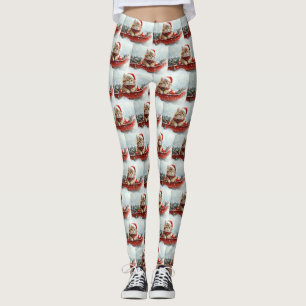 Leggings Chat Persan en traîneau Laissez neige Noël