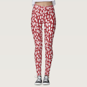 Leggings Chat Rouge Blanc