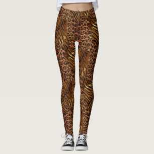 Leggings Chateau rayé à la mode de la peau de tigre de l