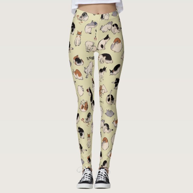 Leggings Chats japonais (couleur variable) (Devant)