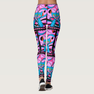 Leggings Chats Style Pop Art, Impression Art, Décor Maximal
