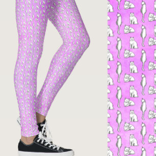Leggings Chats violets mignons motif fantaisiste