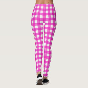 Leggings Chaud rose classique En vichy Motif vérifié