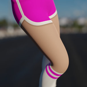 Leggings Chaud rose rétro Gym Chaussettes de métro courtes