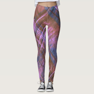 Leggings Chaussure Plaid Stylé rose, Bleu, Brown