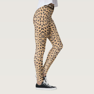 Leggings Cheetah Spots Personnaliser Texte Live Wild et Fre