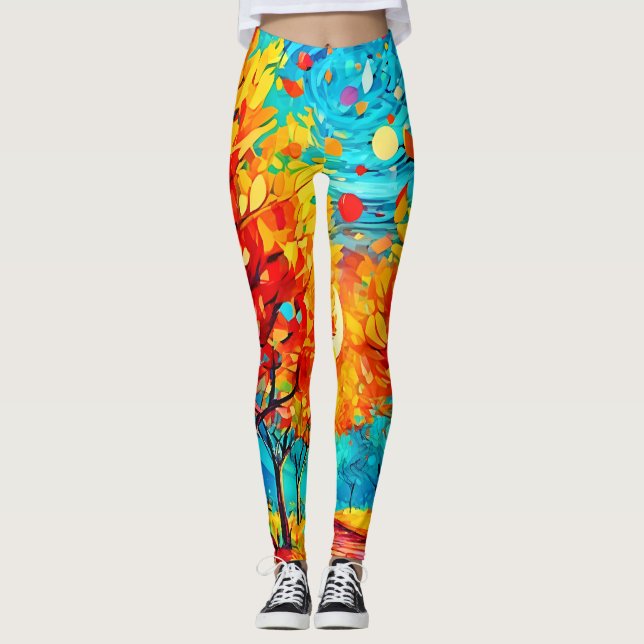 Leggings Chemin forestier dynamique vers la Lune (Devant)