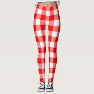 Leggings Chèques de grande taille en rouge et blanc En vich