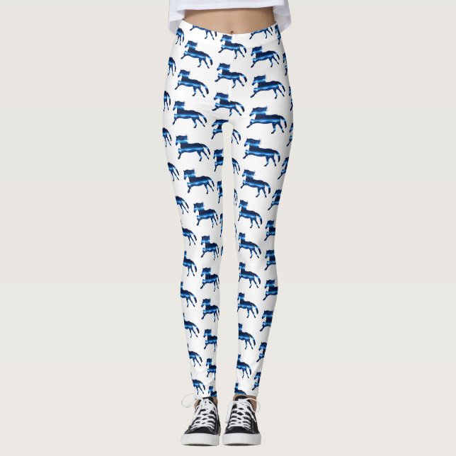 Leggings Cheval bleu (Devant)