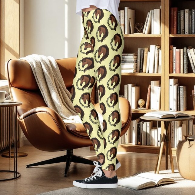 Leggings Cheval Brown celtique Jaune (Créateur téléchargé)