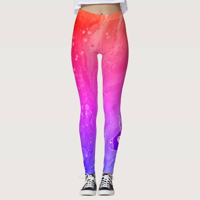 Leggings Cheval de licorne arc-en-ciel (Devant)