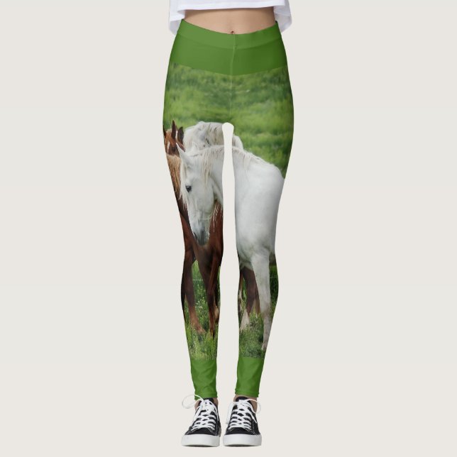 Leggings Chevaux en course (Devant)