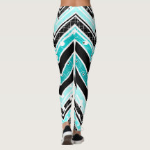 Chevron de turquoise, blanc et noir