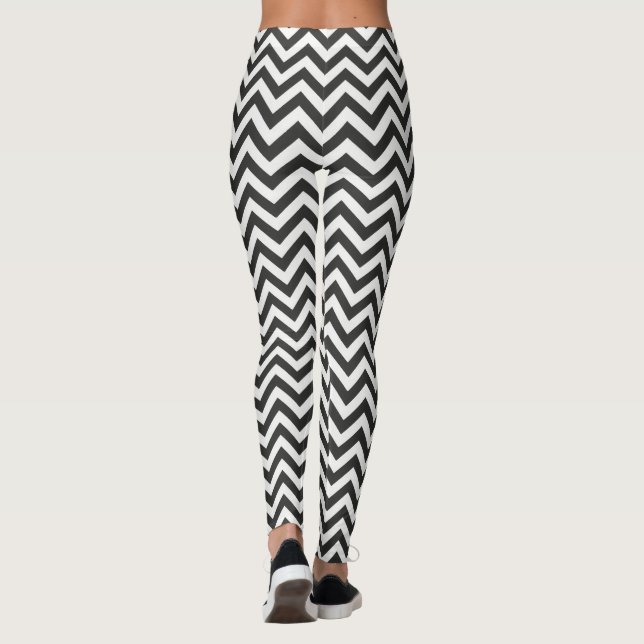 Leggings Chevron noir blanc (Dos)