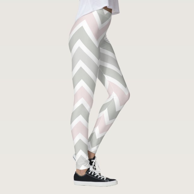 Leggings Chevron rose et gris (Droite)